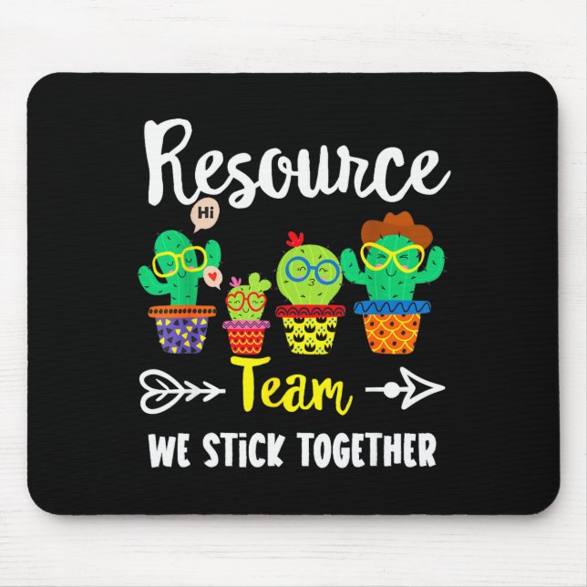 Tapis De Souris Resource Team, Funny Cactus Crew Resource Teacher  (Devant)