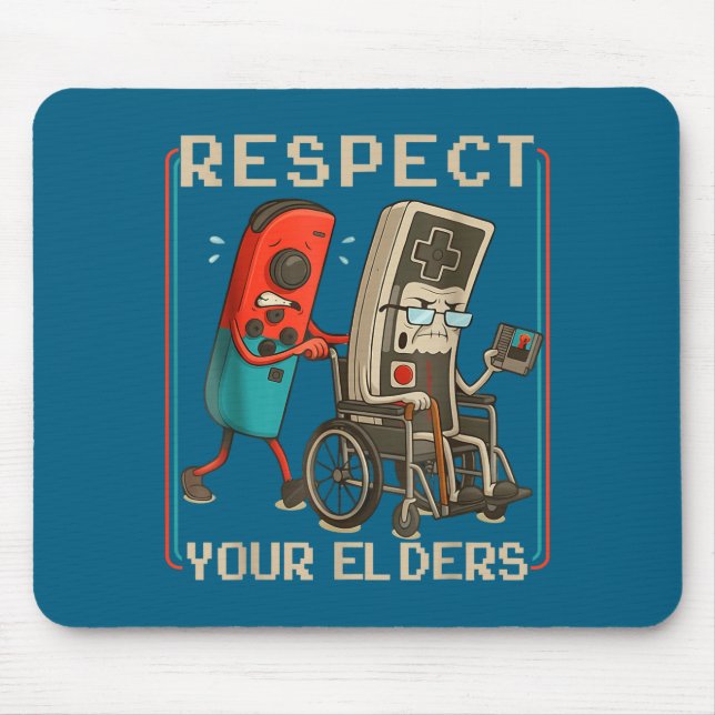 Tapis De Souris Respect Your Elders Retro Gaming Funny Gamer Contr (Devant)
