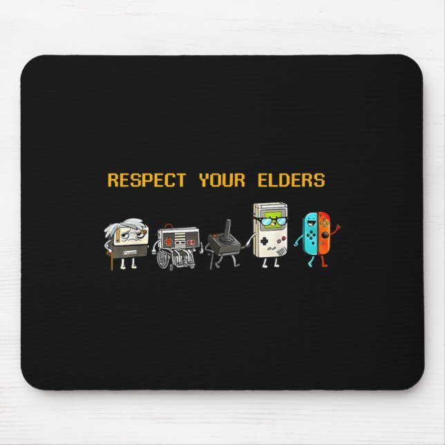 Tapis De Souris Respect Your Elders Retro Gaming Funny Gamer Contr (Devant)
