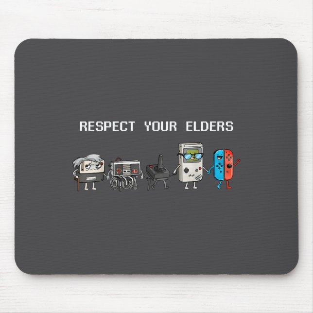Tapis De Souris Respect Your Elders Retro Gaming Funny Gamer Contr (Devant)