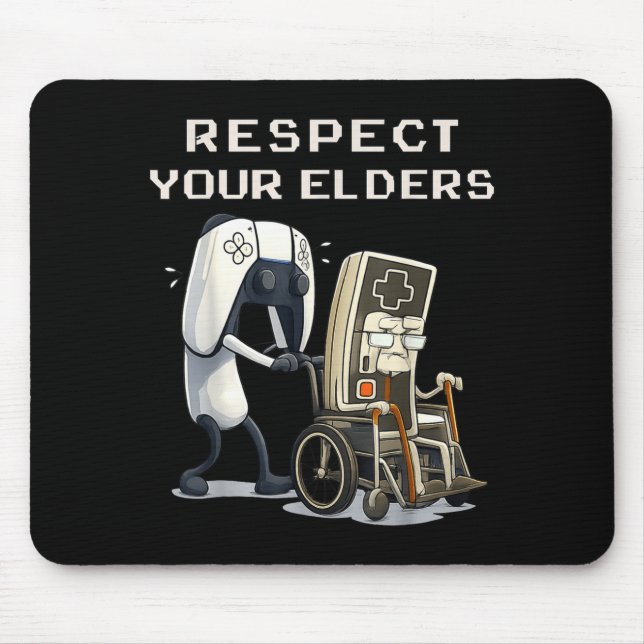 Tapis De Souris Respect Your Elders Retro Gaming Funny Gamer Contr (Devant)