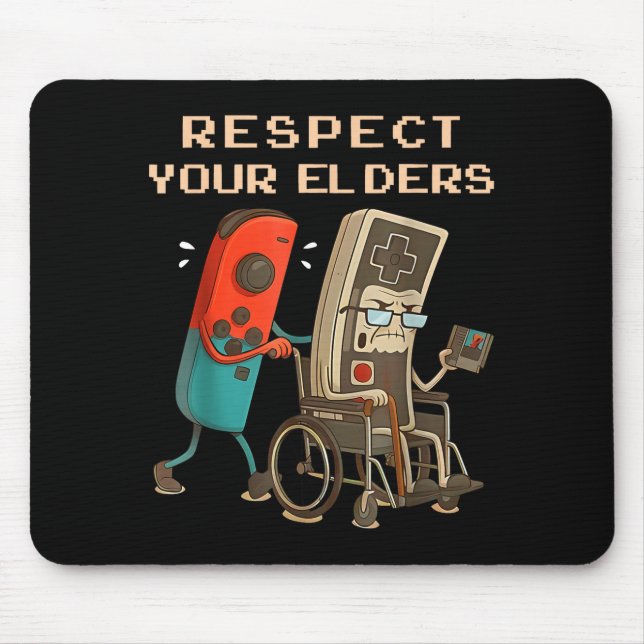 Tapis De Souris Respect Your Elders Retro Gaming Funny Gamer Contr (Devant)