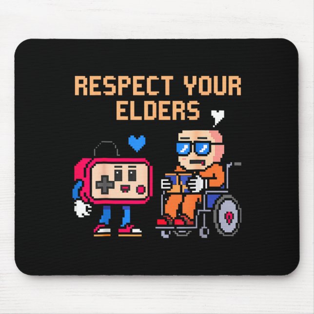 Tapis De Souris Respect Your Elders Retro Gaming Funny Gamer Contr (Devant)