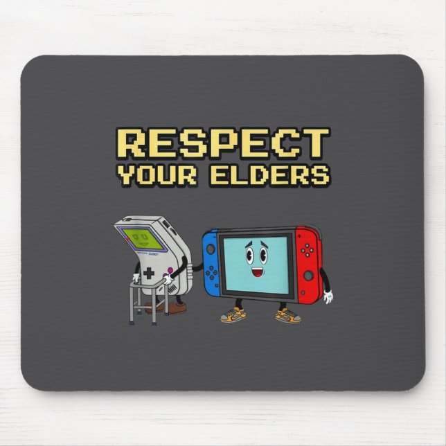 Tapis De Souris Respect Your Elders Retro Gaming Funny Gamer Contr (Devant)