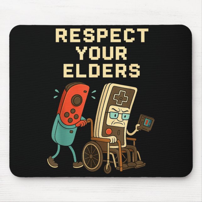 Tapis De Souris Respect Your Elders Retro Gaming Funny Gamer Contr (Devant)