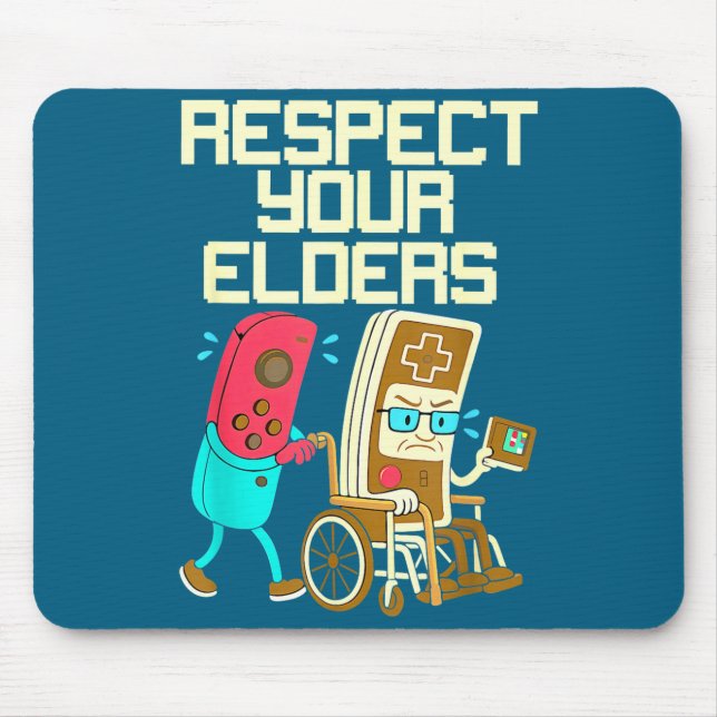 Tapis De Souris Respect Your Elders Retro Gaming Funny Gamer Contr (Devant)