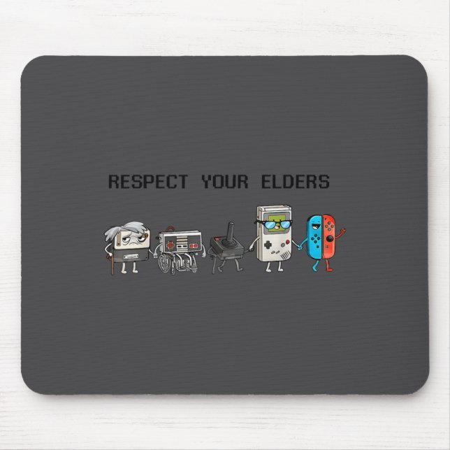 Tapis De Souris Respect Your Elders Retro Gaming Funny Gamer Contr (Devant)