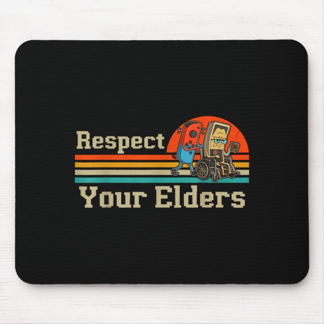 Tapis De Souris Respect Your Elders Retro Gaming Funny Gamer Contr (Devant)