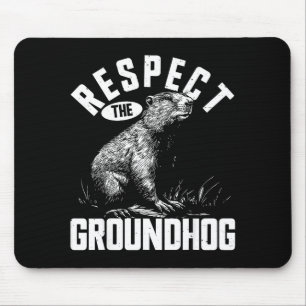 Tapis De Souris Respecter la marmotte drôle Woodchuck Animal _1