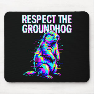 Tapis De Souris Respectez la marmotte drôle de jour de la marmotte