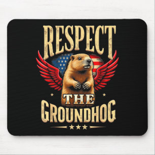 Tapis De Souris Respectez le marmotte Joyeuse journée de la marmot