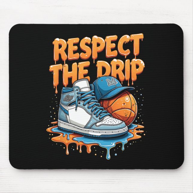 Tapis De Souris Respectez le style de rue des baskets avec Drip Sn (Devant)