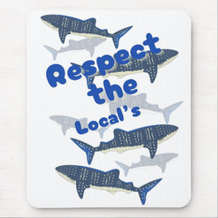 TAPIS DE SOURIS RESPECTEZ LES LOCAUX, LA FAMILLE DE SHARK NAGER PR