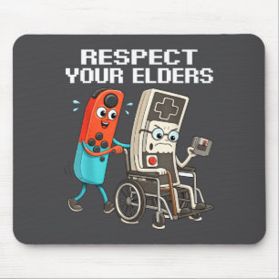 Tapis De Souris Respectez vos aînés jeu vidéo rétro drôle manette