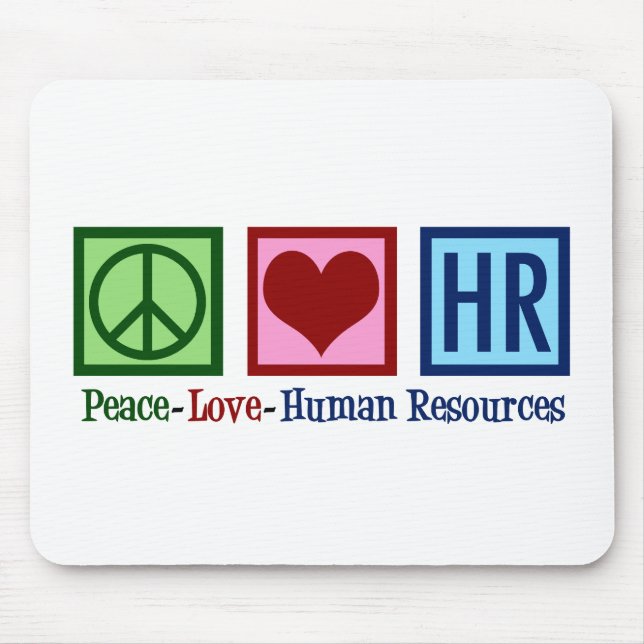 Tapis De Souris Ressources humaines Peace Love HR (Devant)