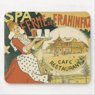 Tapis De Souris Restaurant Bar à Bière et Café Art Nouveau Vintage