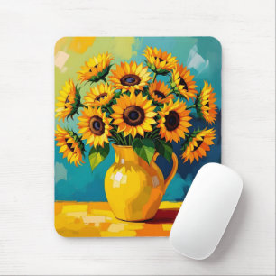 Tapis De Souris Rester en contact   Fleurs jaunes