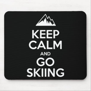 Tapis De Souris Restez calme et allez skier drôle skieur
