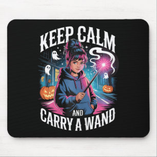 Tapis De Souris Restez Calme Et Portez Une Ado De Baguette Hallowe