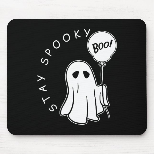 Tapis De Souris Restez Éffrayant Boo Cute Ghost Halloween Saison É (Devant)