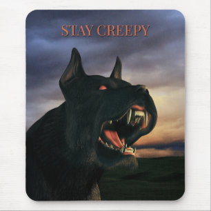 Tapis De Souris Restez flippant. Gros chien noir
