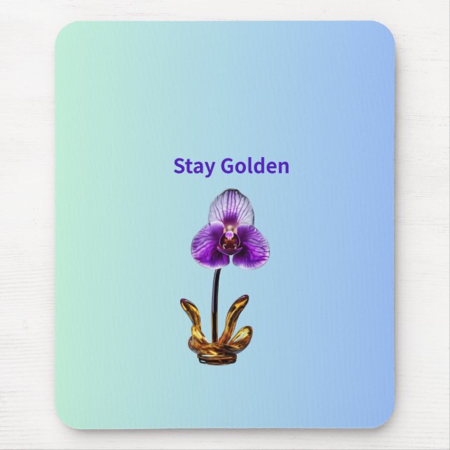 Tapis De Souris Restez Orchidée Dorée (Devant)