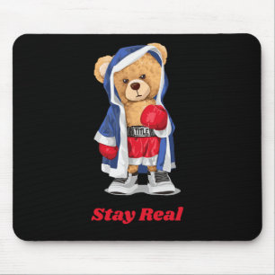 Tapis De Souris Restez Véritable Cool Boxing Ours Illustration Gra