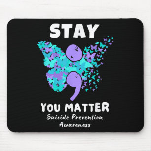 Tapis De Souris Restez votre papillon de sensibilisation à la prév