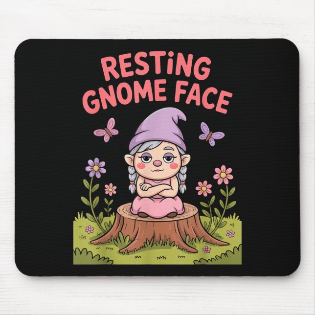 Tapis De Souris Resting Gnome Face Cute Funny Christmas Kawaii Car (Devant)