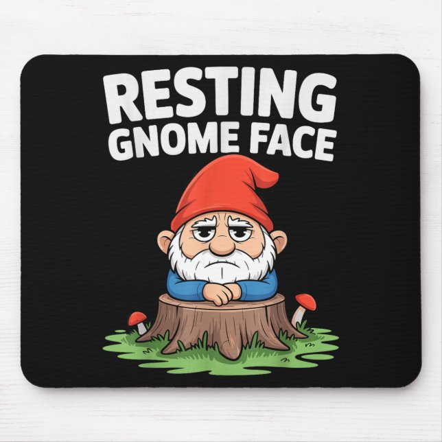 Tapis De Souris Resting Gnome Face Cute Funny Christmas Kawaii Car (Devant)