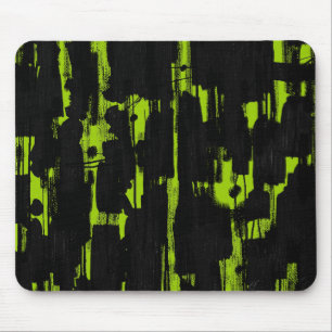 Tapis De Souris Résumé en noir - Vert martien