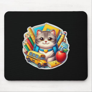Tapis De Souris Retour à l'école Chat British Shorthair Garçons Fi