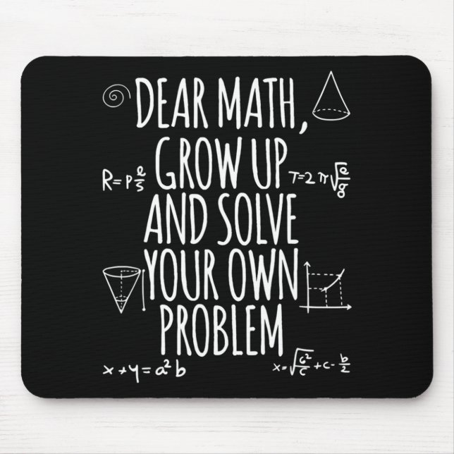 Tapis De Souris Retour À L'École Citation Math Pour Filles Garçons (Devant)