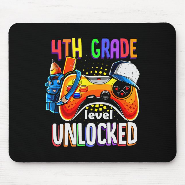 Tapis De Souris Retour à l'école Gamepad 4e niveau de 4e année Unl (Devant)