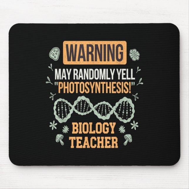 Tapis De Souris Retour à l'école Microbiologie Drôle Professeur de (Devant)