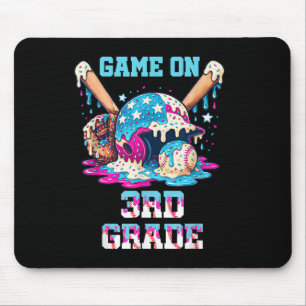 Tapis De Souris Retour au jeu scolaire de baseball de troisième an