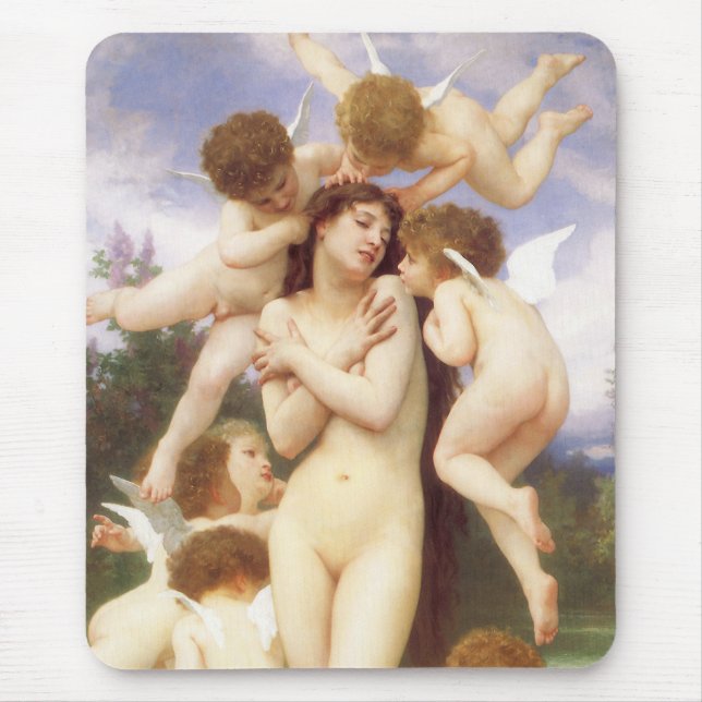 Tapis De Souris Retour du printemps (Le Printemps) par Bouguereau (Devant)