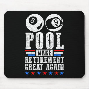 Tapis De Souris Retraite Grand Joueur de piscine retraité Billard