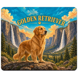 Tapis De Souris Retriever doré, Art vintage de chien de la vallée