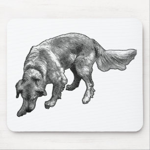 Tapis De Souris Retriever doré avec l'art en pointillé Manga amusa