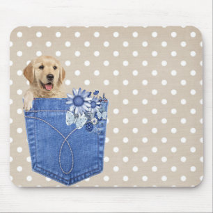 Tapis De Souris Retriever doré dans une poche de jean