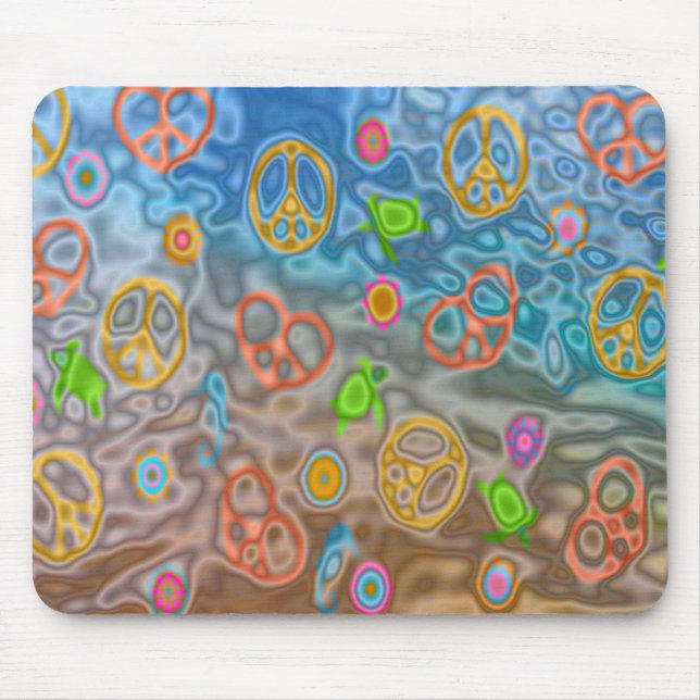 Tapis De Souris Retro 60s paisible Vêtements de vie océanique Cade (Devant)