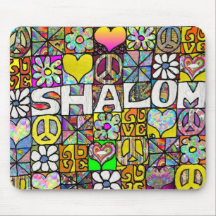 Tapis De Souris Retro 60s Psychedelic Shalom LOVE