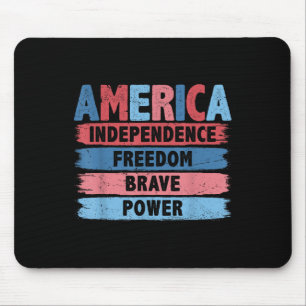 Tapis De Souris Retro America Independence Freedom Bravo Usa 4th O
