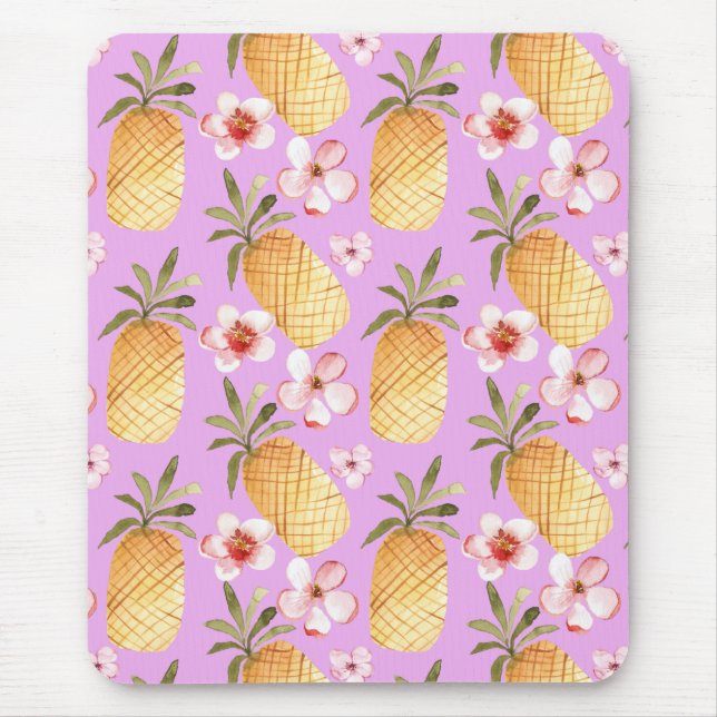 Tapis De Souris Retro ananas tropical imprimé sur arrière - plan l (Devant)