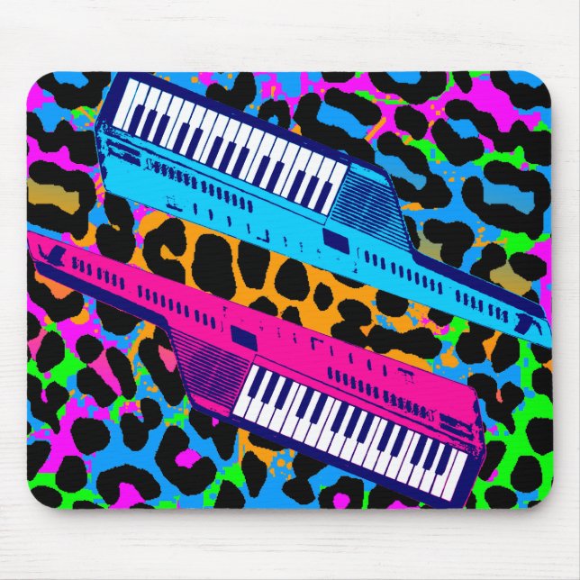 Tapis de souris rétro années 80 Corey Tiger Keytar (Devant)