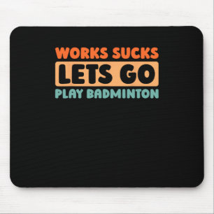 Tapis De Souris Retro Badminton Player Court - Racquet Vintage Shu