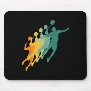 Tapis De Souris Retro Badminton Players Navette Sports Racket Coac