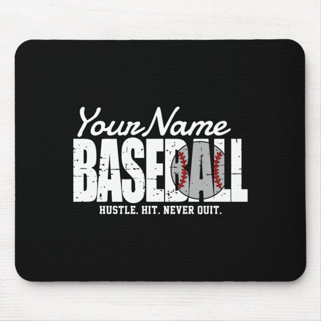 Tapis De Souris Rétro Baseball Ajouter Nom Rayures Équipe Joueur T (Devant)