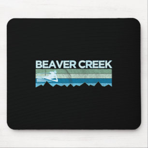 Tapis De Souris Retro Beaver Creek, Colorado Ski alpin en détresse